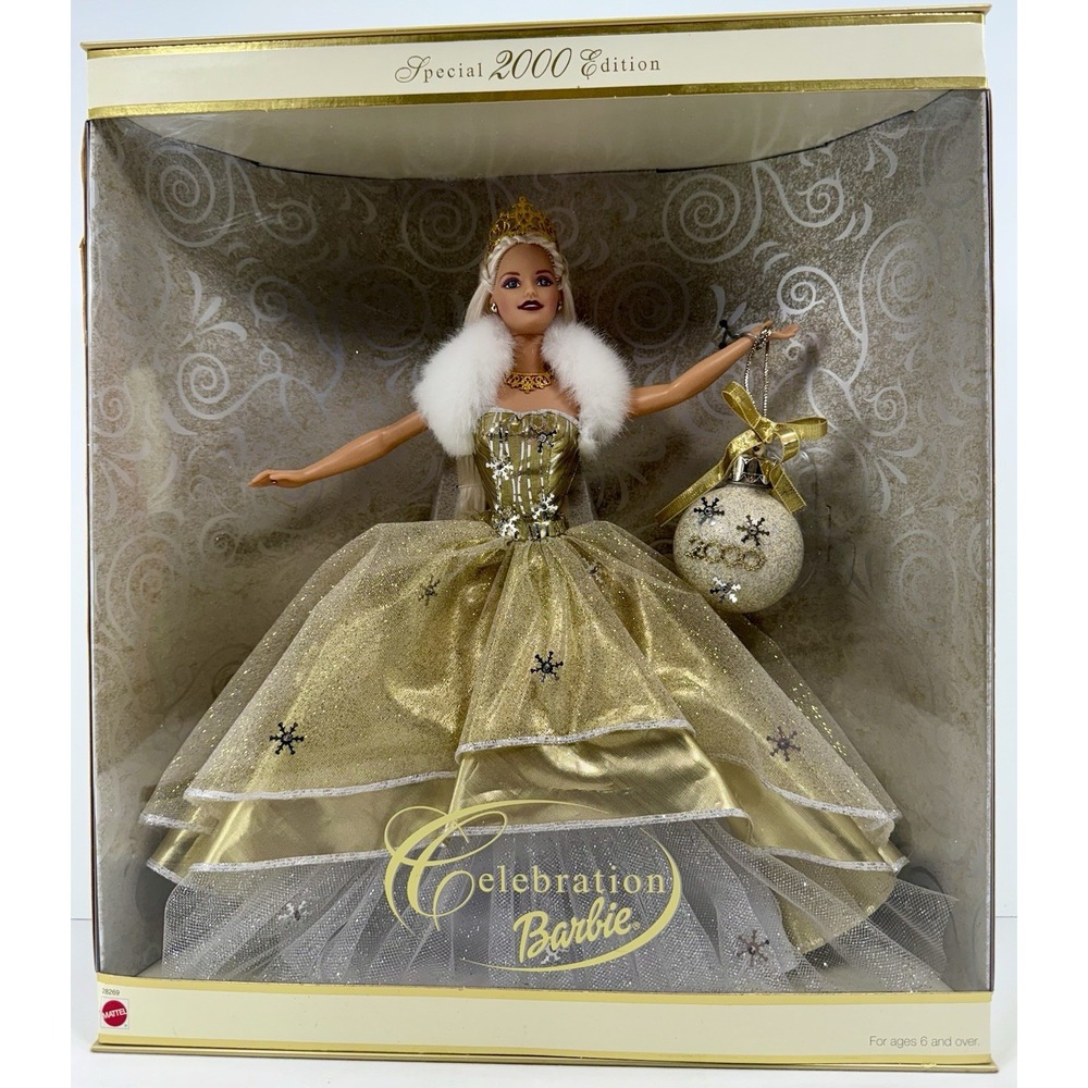 Celebration Barbie Special 2000 Edition Gold Gown NIB Mattel 28269 Vintage